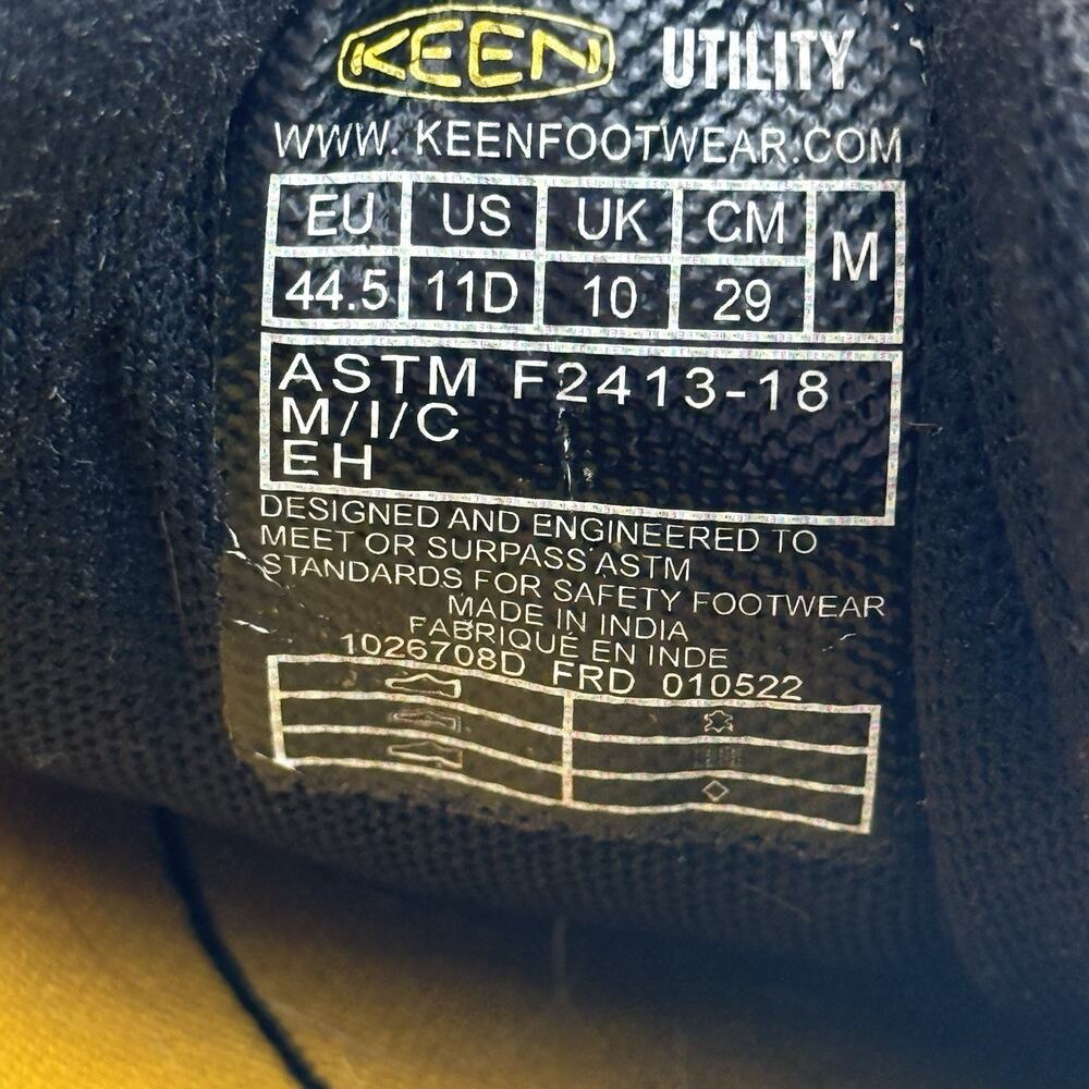 Keen Utility San Jose Mens Size 11 D Black Alloy Toe Oxford Safety Work Shoes - Picture 10 of 12